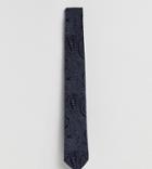 Heart & Dagger Tie In Printed Wool Mix - Navy