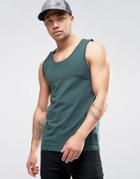 Asos Muscle Fit Tank In Green - Green