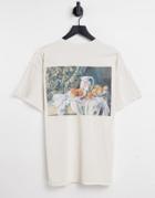 Vintage Supply Cezanne Varsity Backprint T-shirt In Beige-neutral
