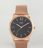 Limit Rose Rose Gold Mesh Watch With Black Dial Exclusive To Asos - Gold