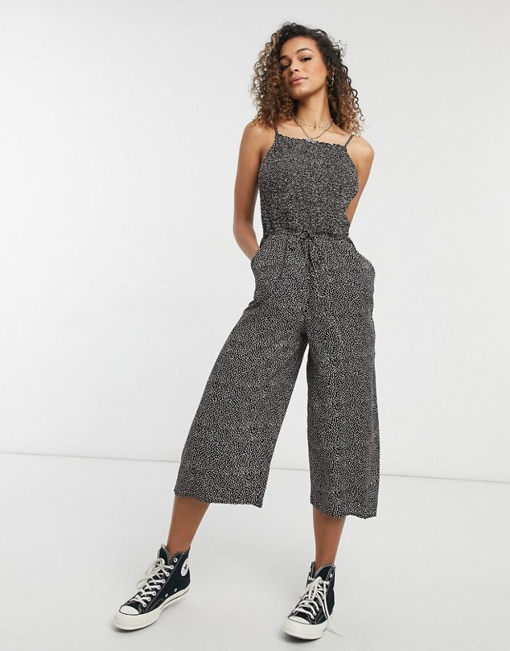Oasis Textured Shirred Beach Romper In Orange Spot-multi