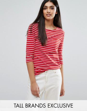 New Look Tall Breton Stripe Top - Red