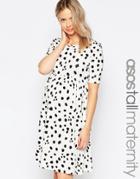 Asos Maternity Tall Leopard Dress With Short Sleeve - Multi