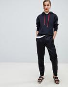 Emporio Armani Satin Joggers With Branded Taping - Black