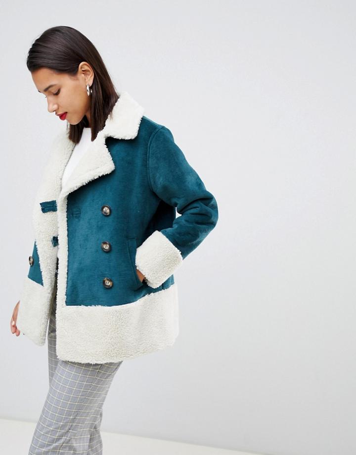 Current Air Fleece Lined Faux Suede Coat