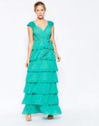 Traffic People Chiffon Bold Blessings Rara Maxi Dress - Green