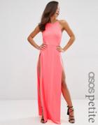 Asos Petite 90's Maxi Dress With Splices - Bright Pink