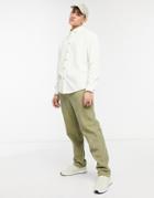 Asos Design 90s Oversized Fleece Shirt In Ecru-neutral