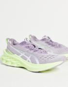 Asics Running Novablast 2 Sneakers In Gray And Lime-grey
