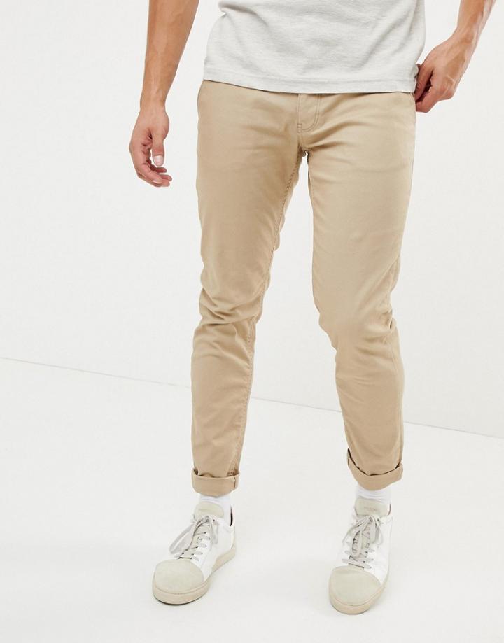 Jefferson Cotton Slim Fit Stretch Chino Pants - Brown
