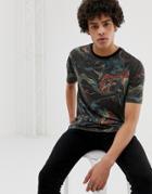 Asos Design Relaxed T-shirt With Speckled Marble Print-gray