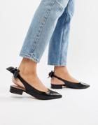 Asos Design Larissa Bow Slingback Ballet Flats - Black