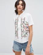 Vero Moda Embroidered Short Sleeve Shirt - White