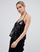 Outrageous Fortune Sequin Cami Top In Black - Black