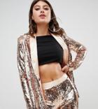 Unique21 Sequin Blazer Two-piece - Silver