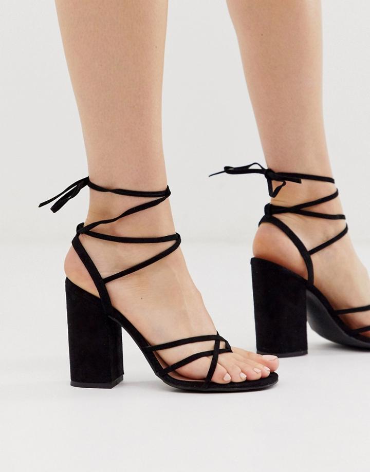 New Look Strappy Heeled Sandals In Black - Black