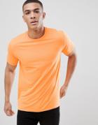 Asos Design Relaxed Fit T-shirt In Neon Orange - Orange