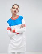 Daisy Street Oversized Sweatshirt In Color Block - White
