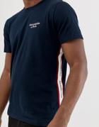 Abercrombie & Fitch Logo Tape Sleeve T-shirt In Navy/gray