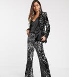 Skylar Rose Flared Pants In Sleek Sequin Two-piece