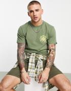 Deus Ex Machina Surf Crew Canggu T-shirt In Khaki-green