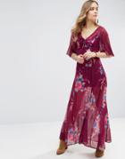 Band Of Gypsies Bouquet Maxi Dress - Red