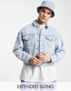 Asos Design 90's Denim Jacket In Light Stone Wash-blues