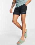 Hollister Script Logo Guard Swim Shorts In Black