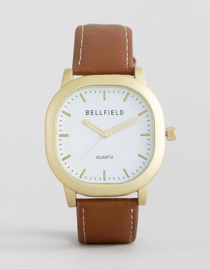 Bellfield Brown Watch With White Dial - Brown