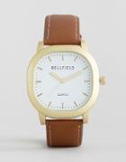 Bellfield Brown Watch With White Dial - Brown