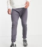 Vai21 Ribbed Skinny Sweatpants In Gray-grey