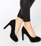 New Look Wide Fit Heeled Court Shoe - Black