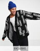 Reclaimed Vintage Inspired Cardigan In Logo Print-multi