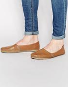 Frank Wright Leather Espadrilles - Tan