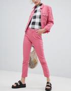 Monki Kimomo Jeans In Pink Two-piece - Pink