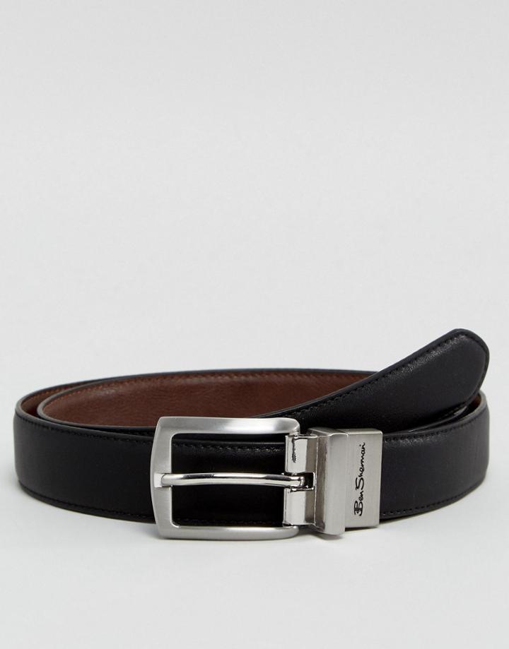 Ben Sherman Reversible Belt Black And Brown - Black