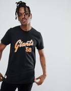 New Era Mlb San Francisco Giants Script Logo T-shirt In Black - Black