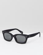Asos Square Sunglasses In Black With Rubberised Finish - Black
