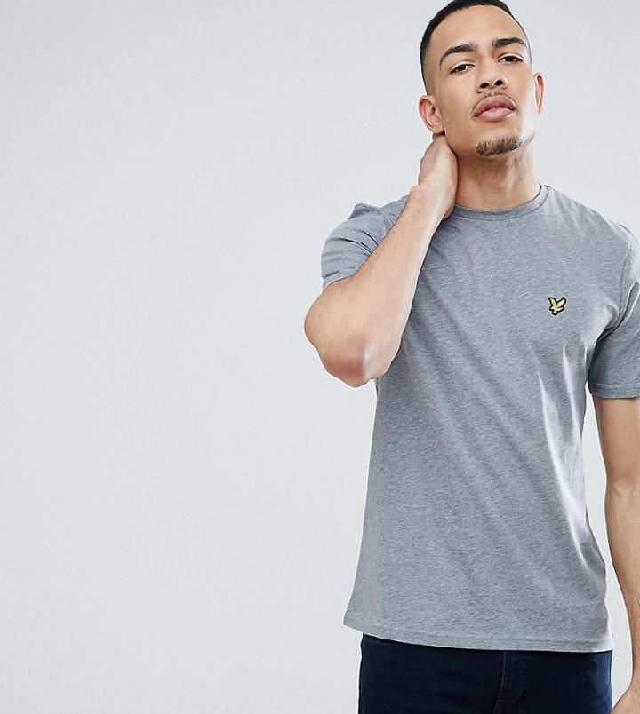 Lyle & Scott Logo T-shirt In Grey Marl - Navy