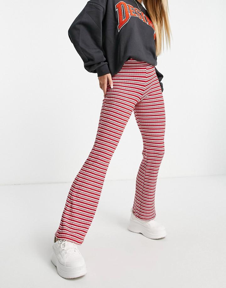 Monki Stripe Pants In Red - Part Of A Set