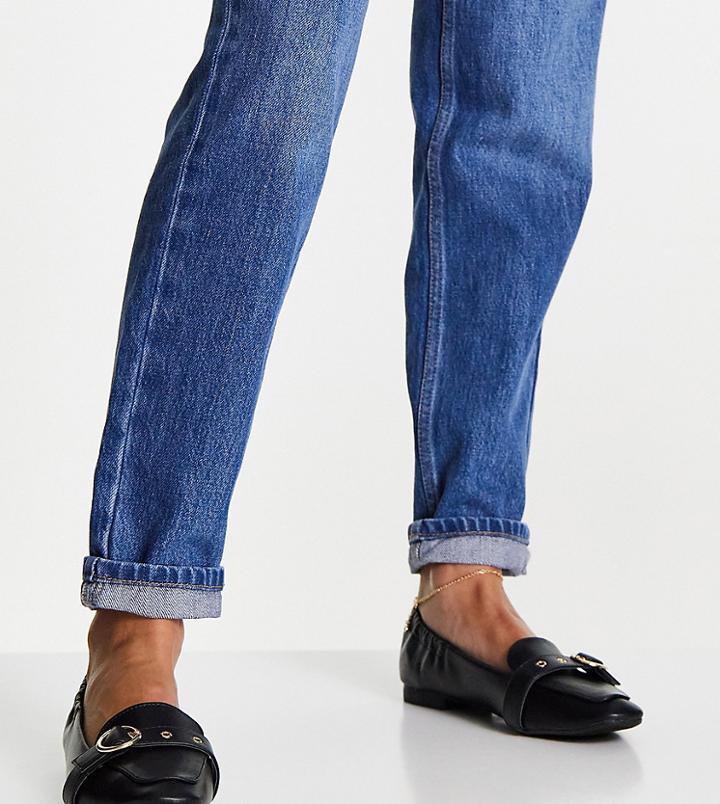 Simply Be Wide Fit Astrid Ballet Flats In Black