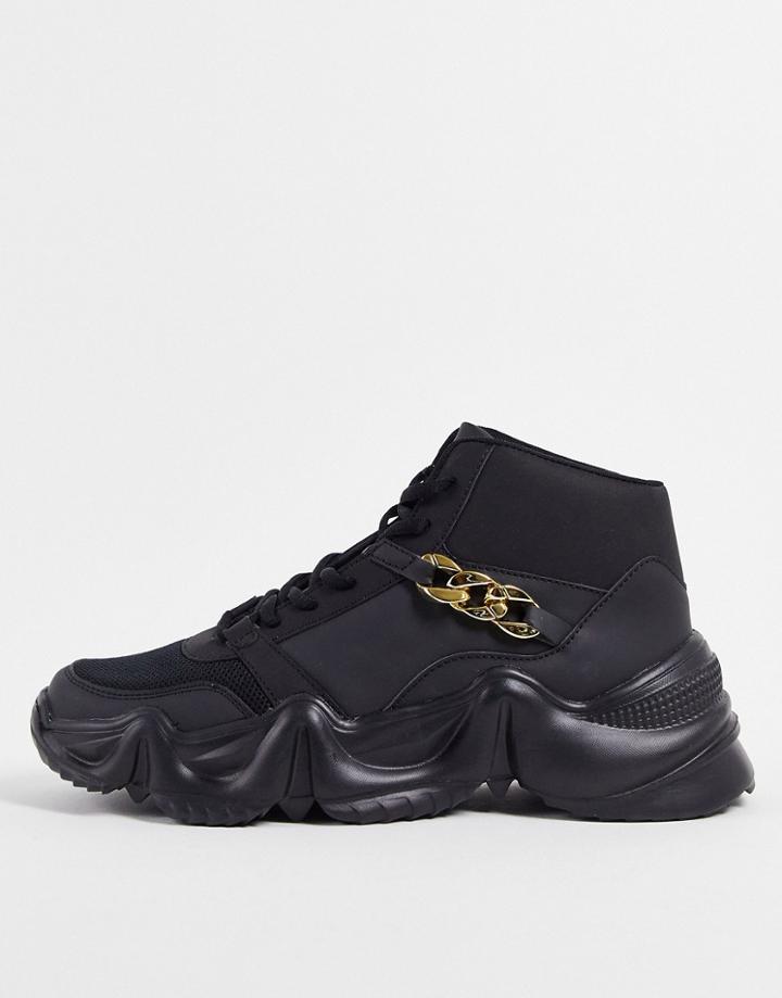 Public Desire Wylie Chain Sneakers In Black