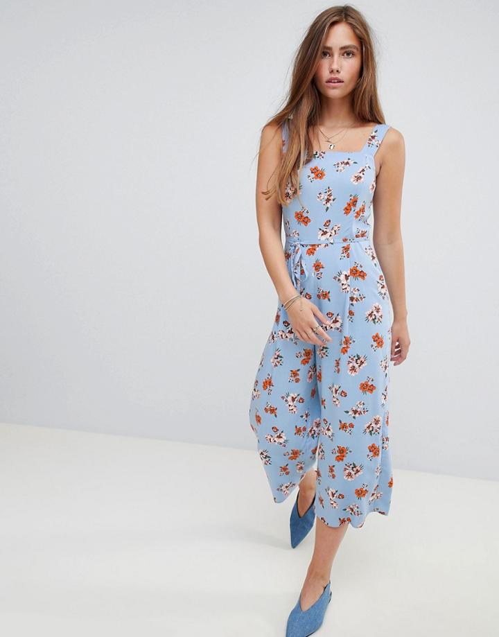 Miss Selfridge Jumpsuit In Blue Floral Print - Multi