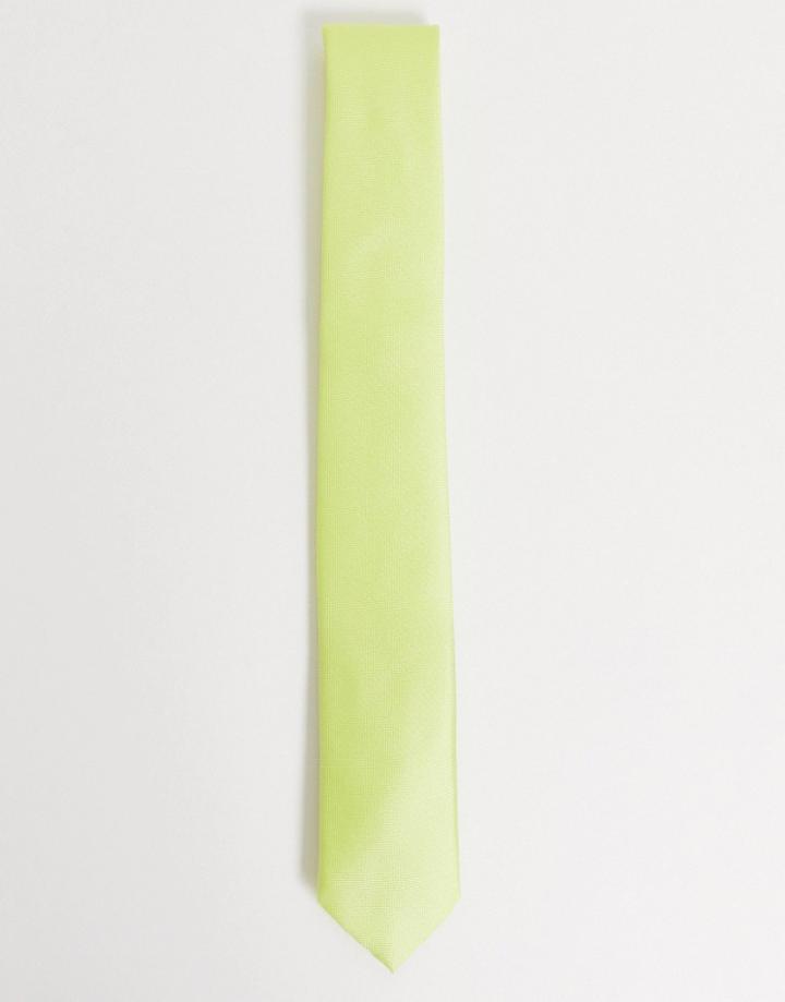 Twisted Tailor Tie In Neon Yellow