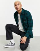 Dickies Evansville Checked Shirt In Pine Green