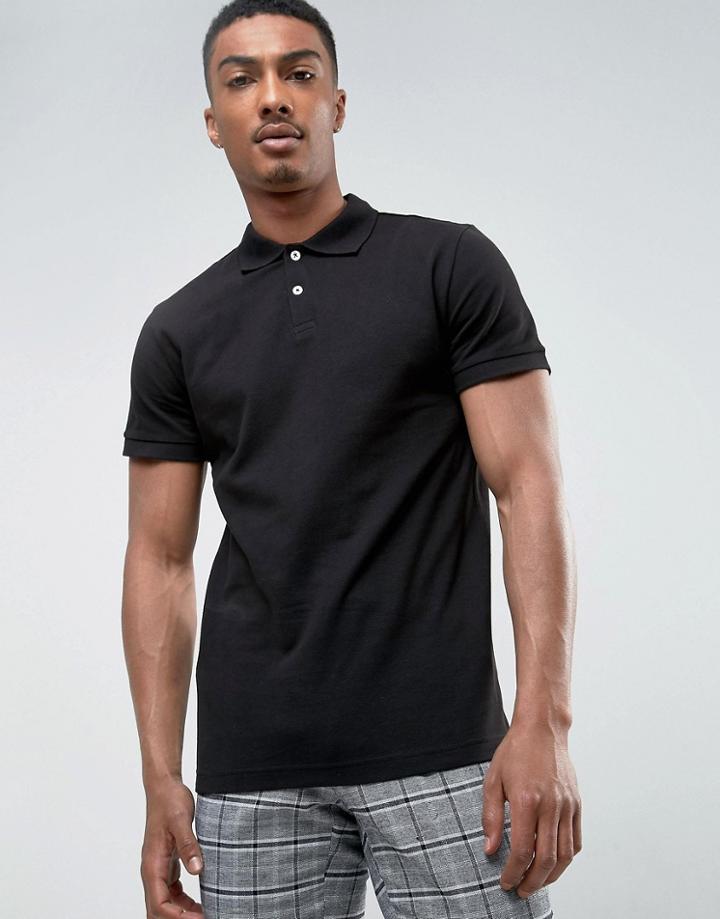 Weekday Jam Polo T-shirt - Black
