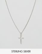 Serge De Nimes Cross Symbol Pendant Necklace In Solid Silver - Silver