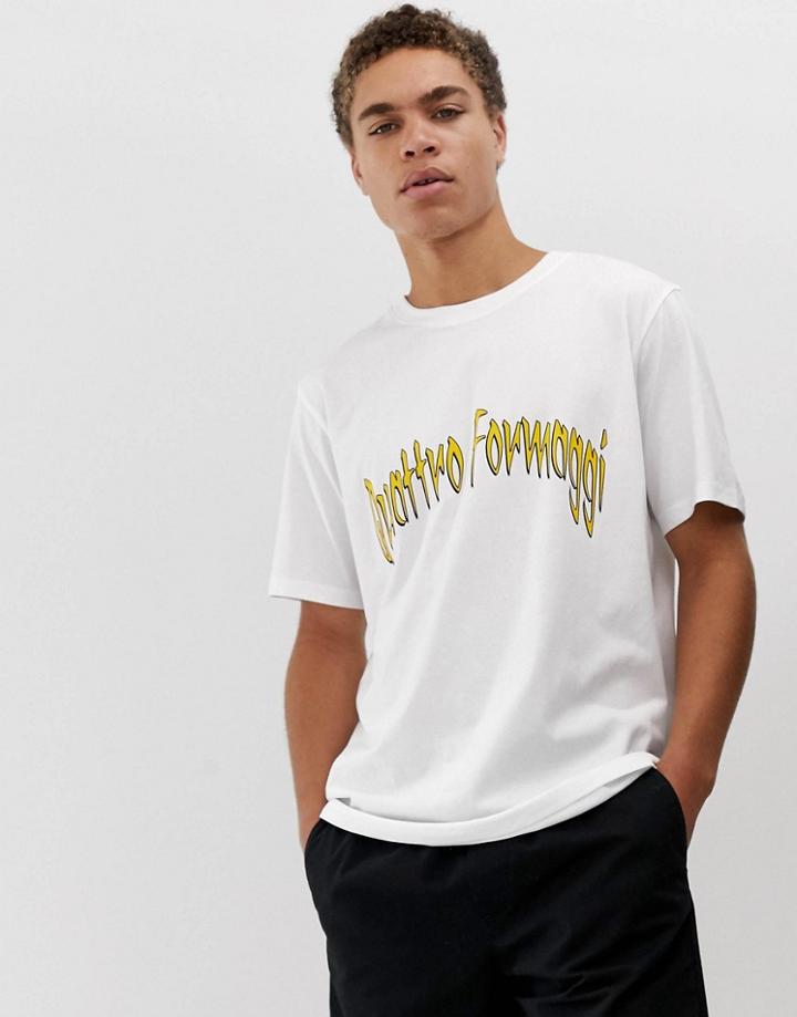 Weekday Frank Quattro Formaggi T-shirt-white