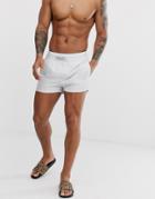 Asos Design Swim Short In Pale Gray Super Short Length-blue