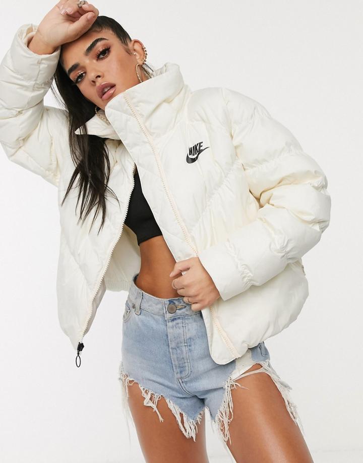 Nike Cream High Neck Padded Jacket